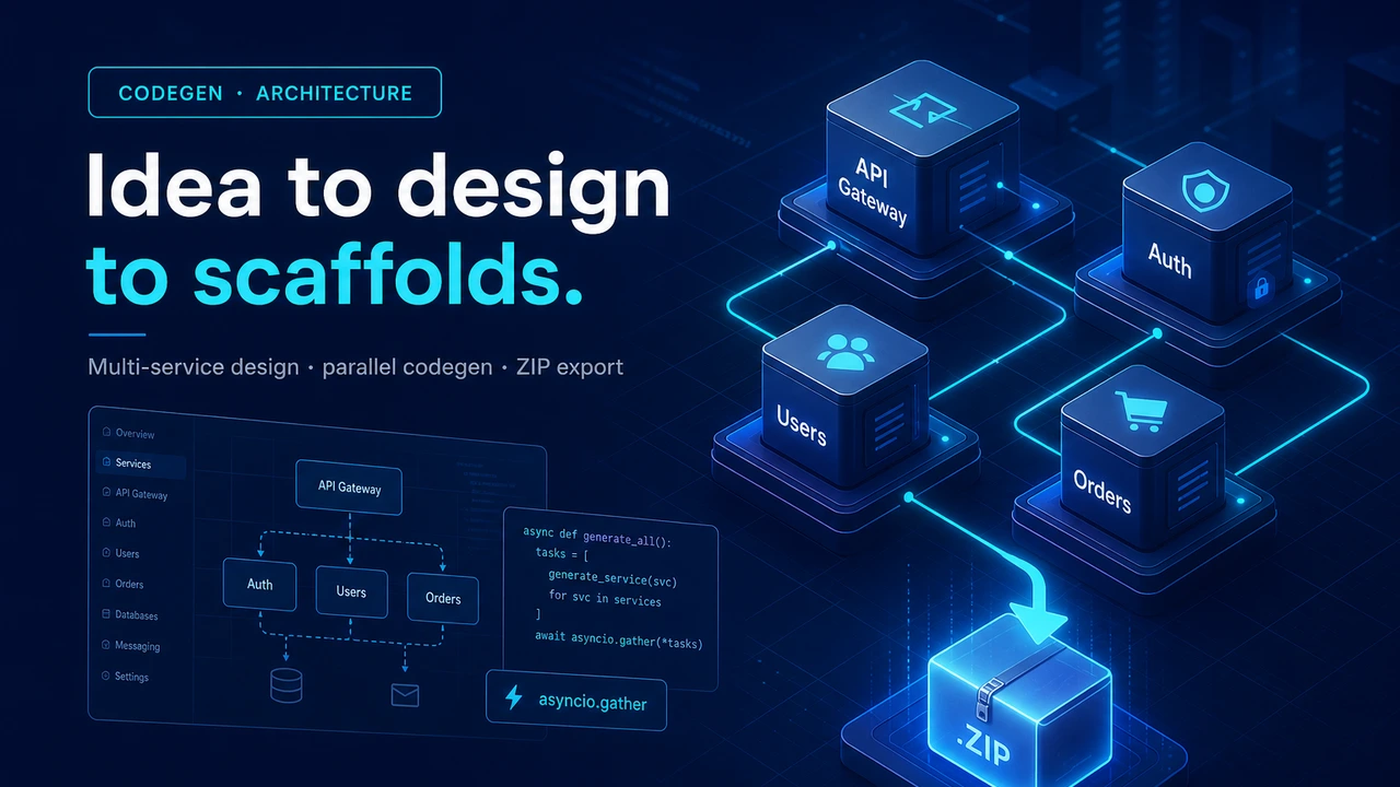 Multi-Service System Design Agent: From a One-Sentence Idea to Generated Microservice Scaffolds