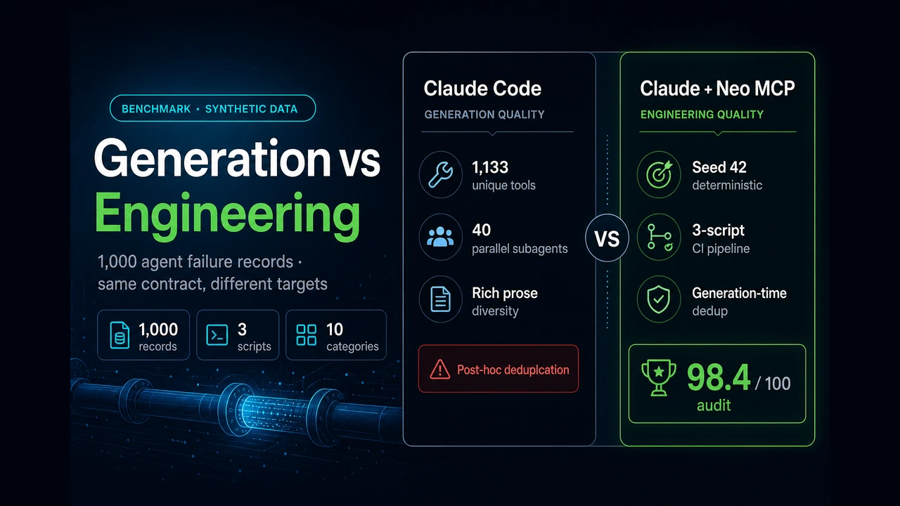 From Dataset Generation to Dataset Engineering: What Changed When We Added NEO MCP