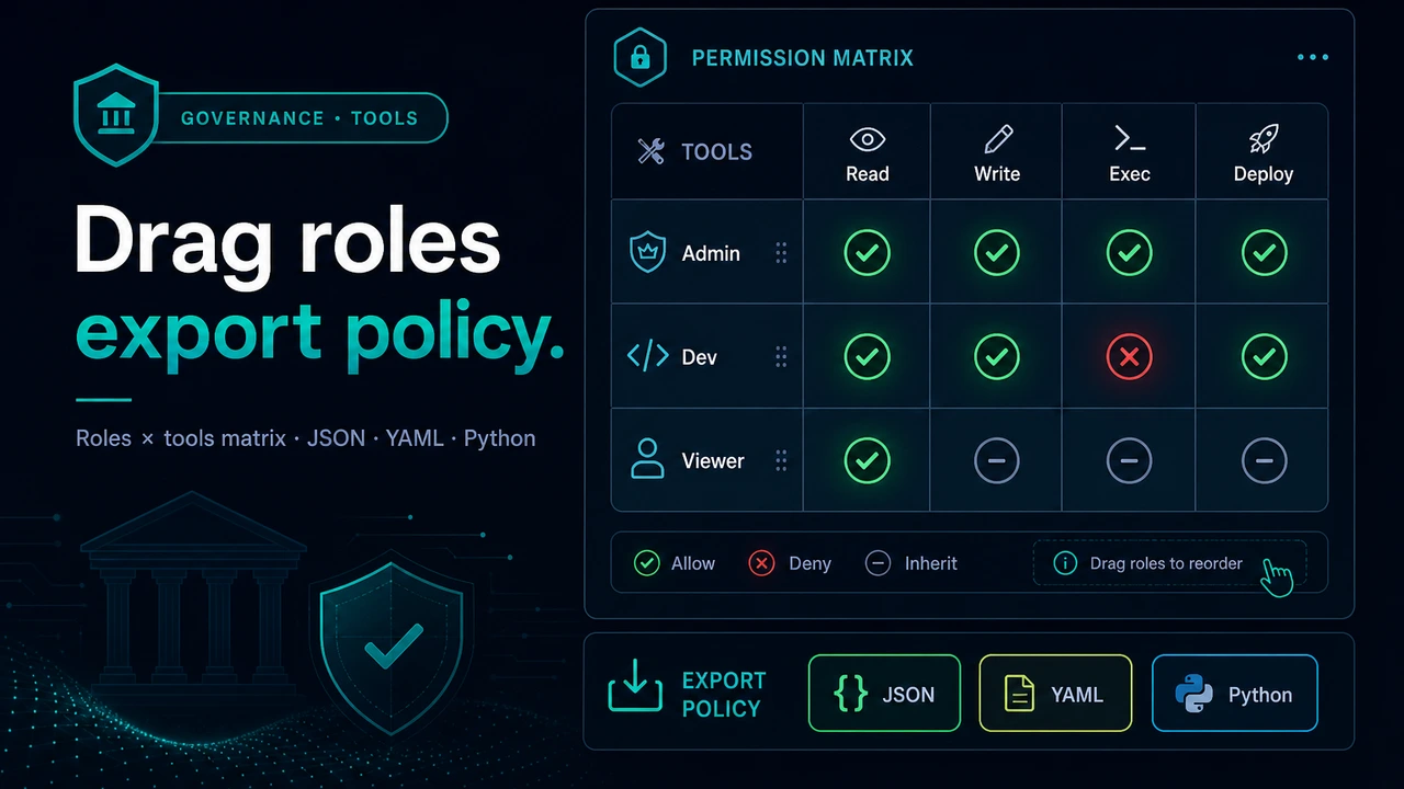 Tool Permission Matrix Builder: Drag-and-Drop Governance for AI Agent Tool Access